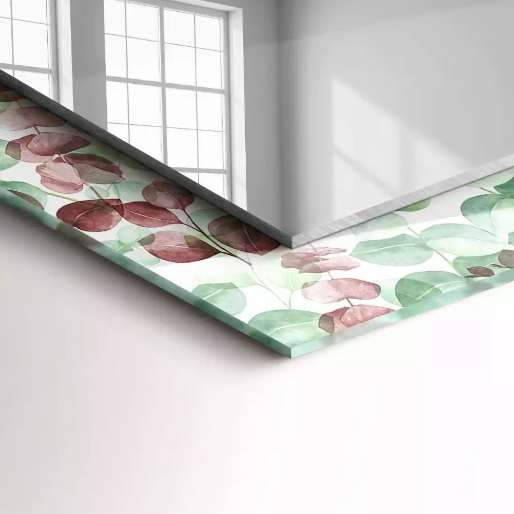 Decorațiuni perete cu oglindă Frunze acuarelă