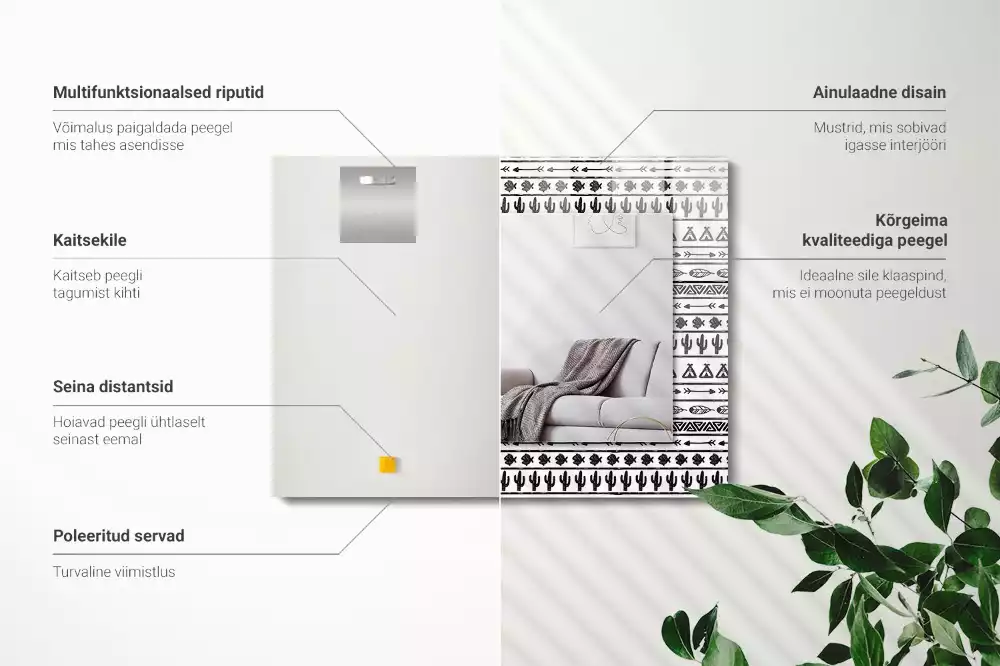 Oglindă imprimată Cactuși săgeți tipi