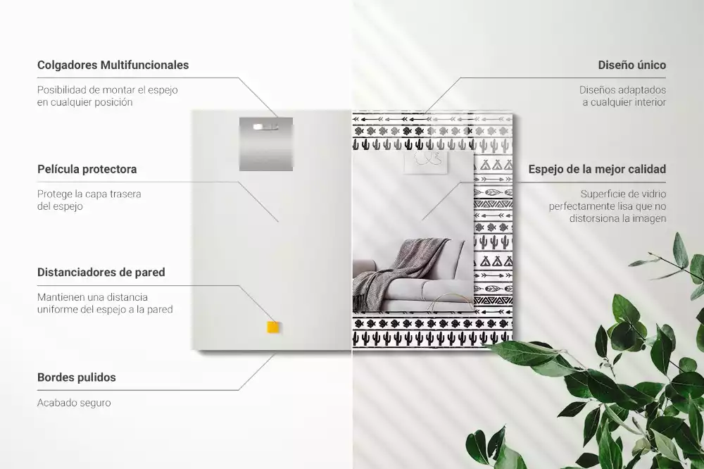 Oglindă imprimată Cactuși săgeți tipi