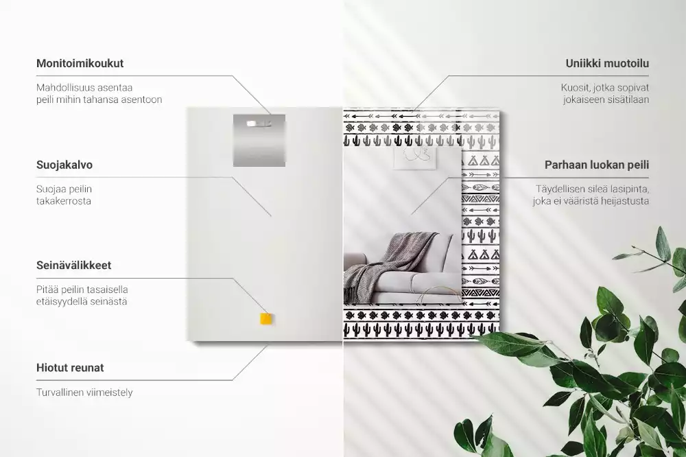 Oglindă imprimată Cactuși săgeți tipi