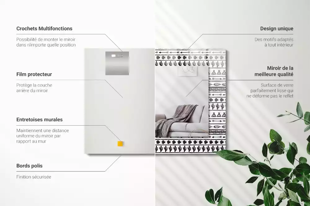 Oglindă imprimată Cactuși săgeți tipi