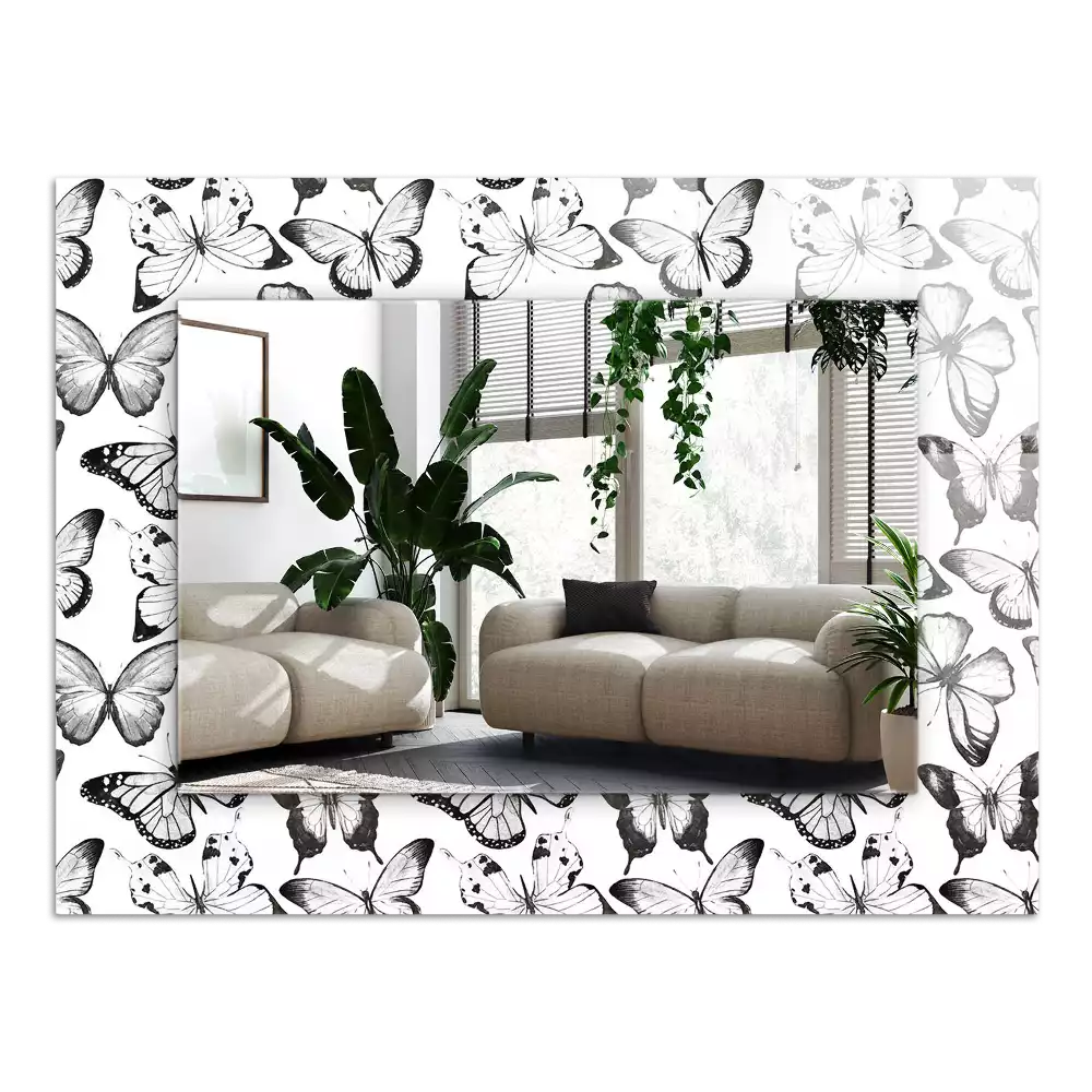Decorațiuni de perete cu oglinzi Fluturi alb-negru
