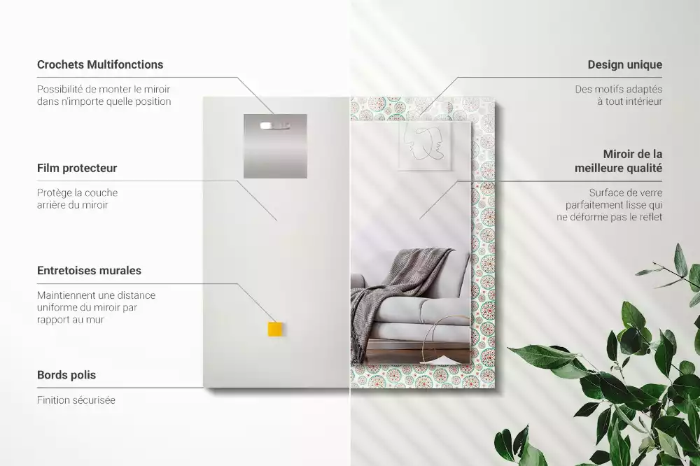 Oglindă imprimată Model colorat cu cercuri