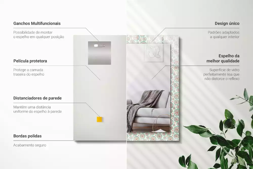 Oglindă imprimată Model colorat cu cercuri