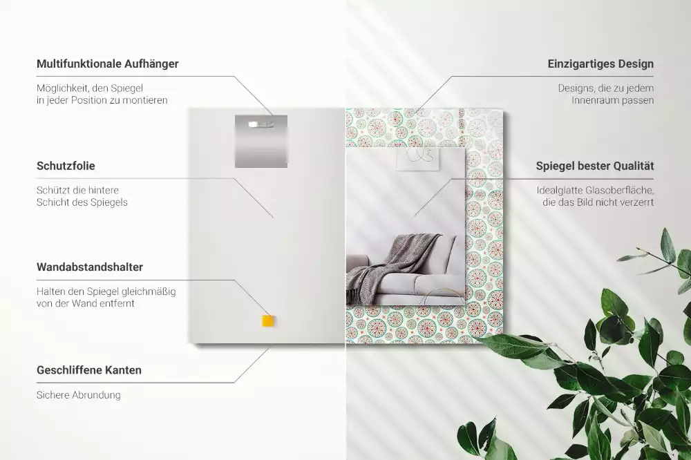 Oglindă imprimată Model colorat cu cercuri