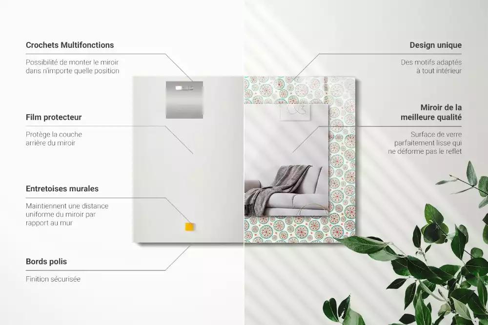 Oglindă imprimată Model colorat cu cercuri