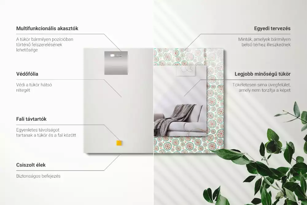 Oglindă imprimată Model colorat cu cercuri