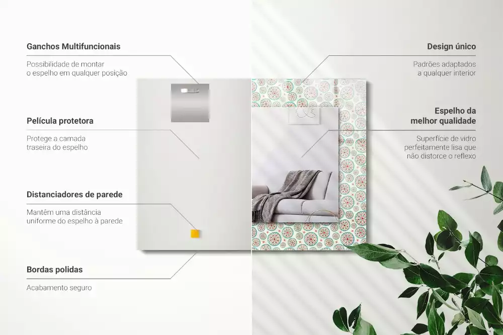 Oglindă imprimată Model colorat cu cercuri