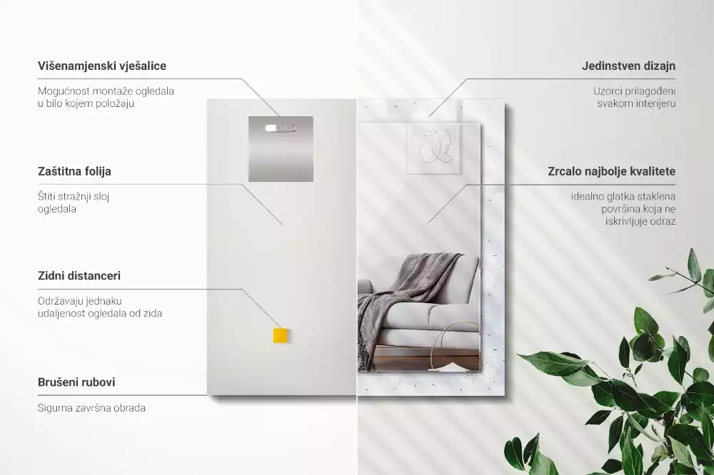 Decorațiuni de perete cu oglinzi Păpădii flori