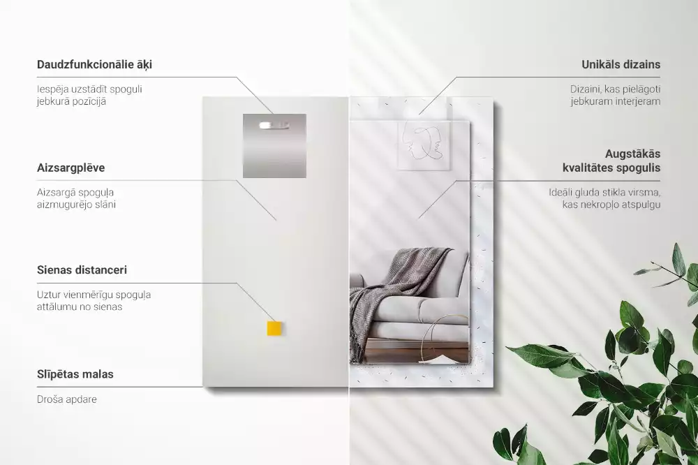 Decorațiuni de perete cu oglinzi Păpădii flori