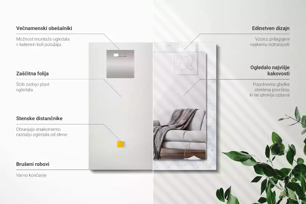 Decorațiuni de perete cu oglinzi Păpădii flori