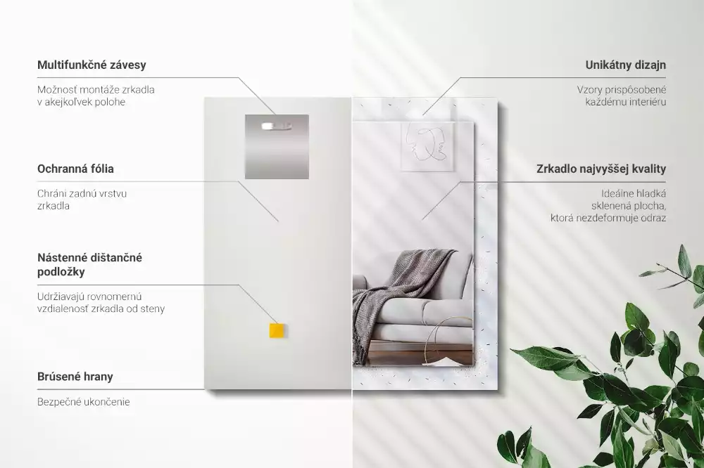 Decorațiuni de perete cu oglinzi Păpădii flori