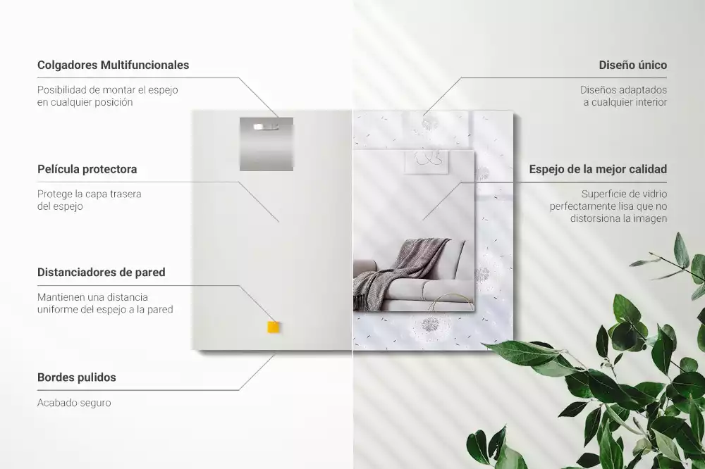 Decorațiuni de perete cu oglinzi Păpădii flori