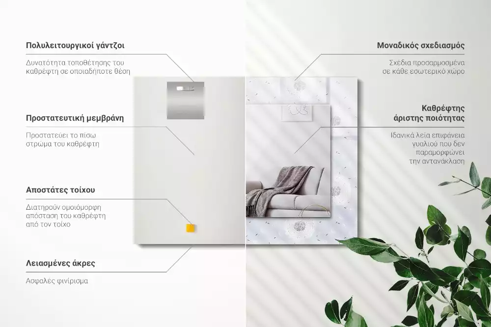 Decorațiuni de perete cu oglinzi Păpădii flori