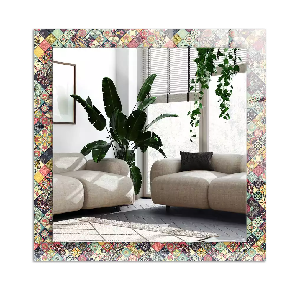 Decorațiuni perete cu oglindă Modele patchwork colorate