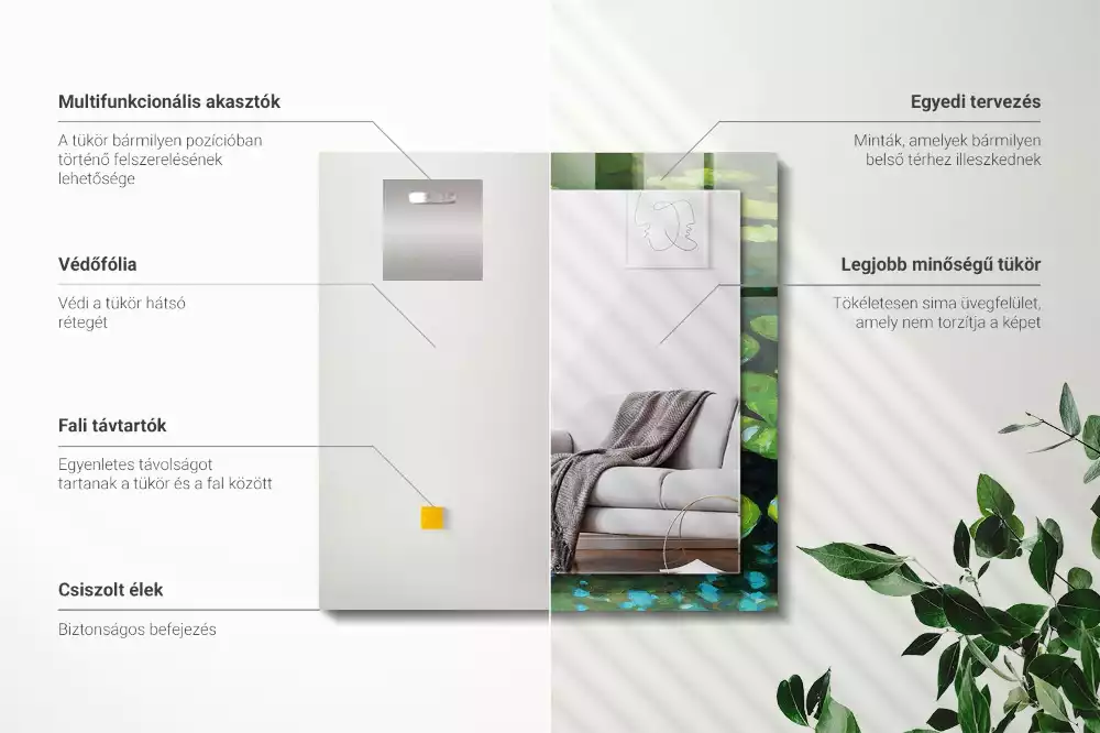 Decorațiuni de perete cu oglinzi Nufări iaz