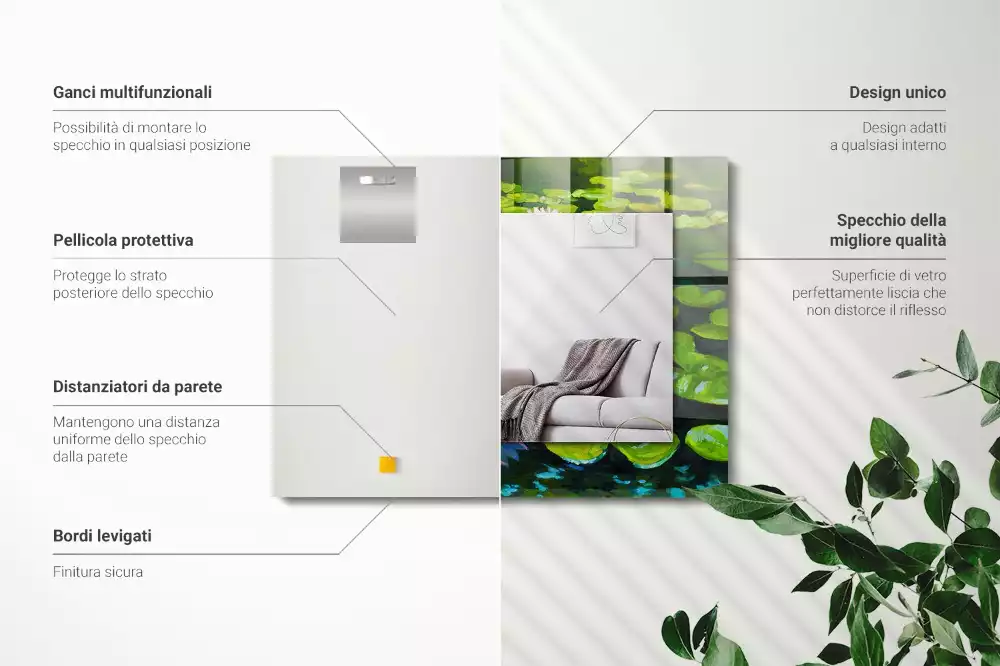 Decorațiuni de perete cu oglinzi Nufări iaz