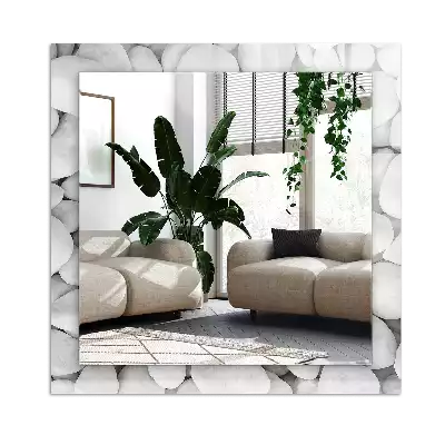 Decorațiuni perete cu oglindă Pietre albe netede