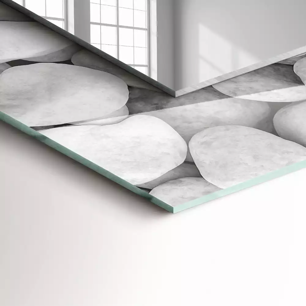 Decorațiuni perete cu oglindă Pietre albe netede