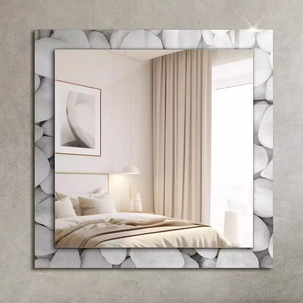 Decorațiuni perete cu oglindă Pietre albe netede