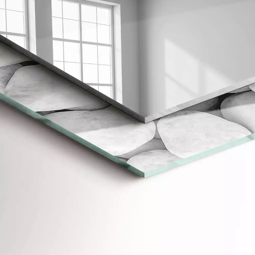 Decorațiuni perete cu oglindă Pietre albe netede