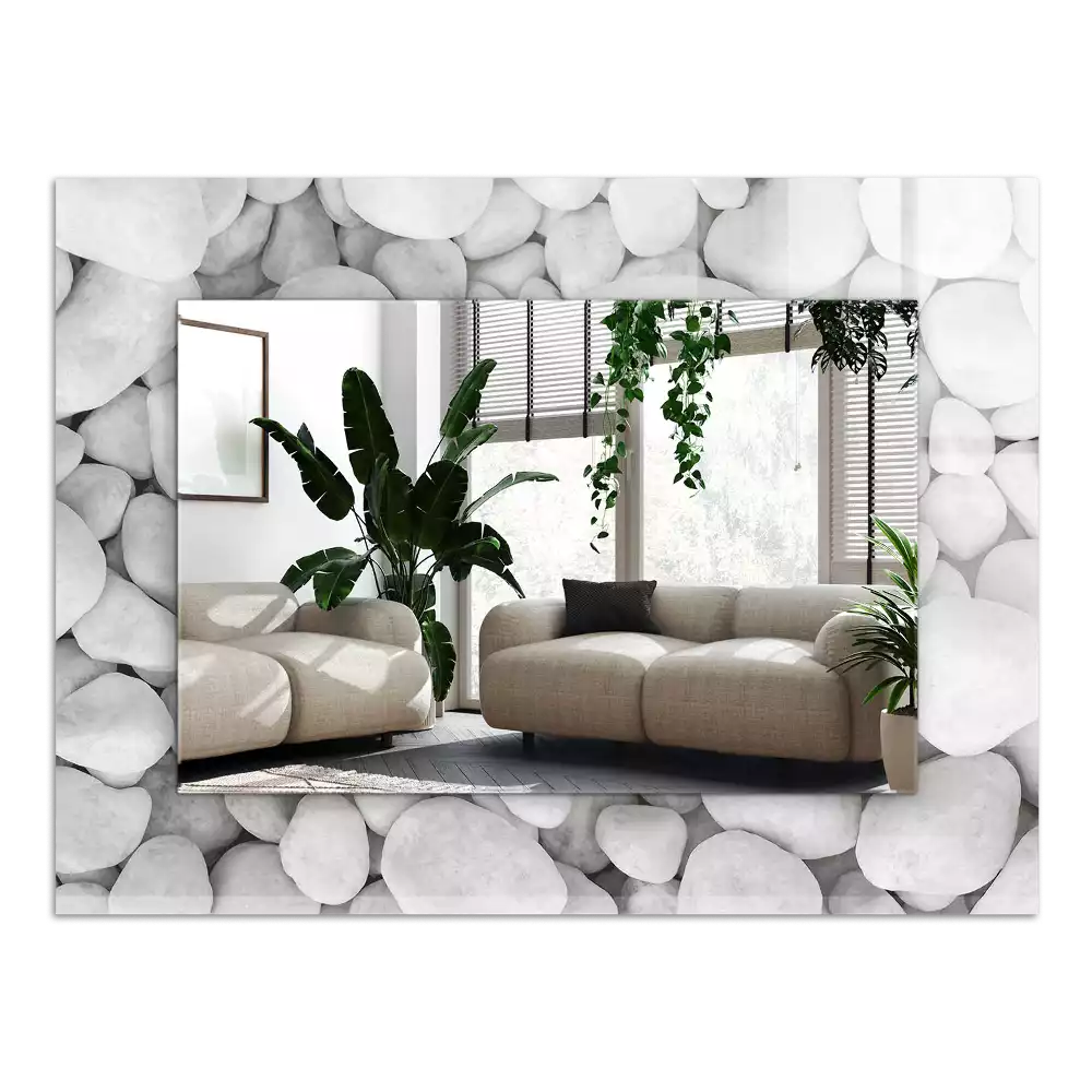 Decorațiuni perete cu oglindă Pietre albe netede