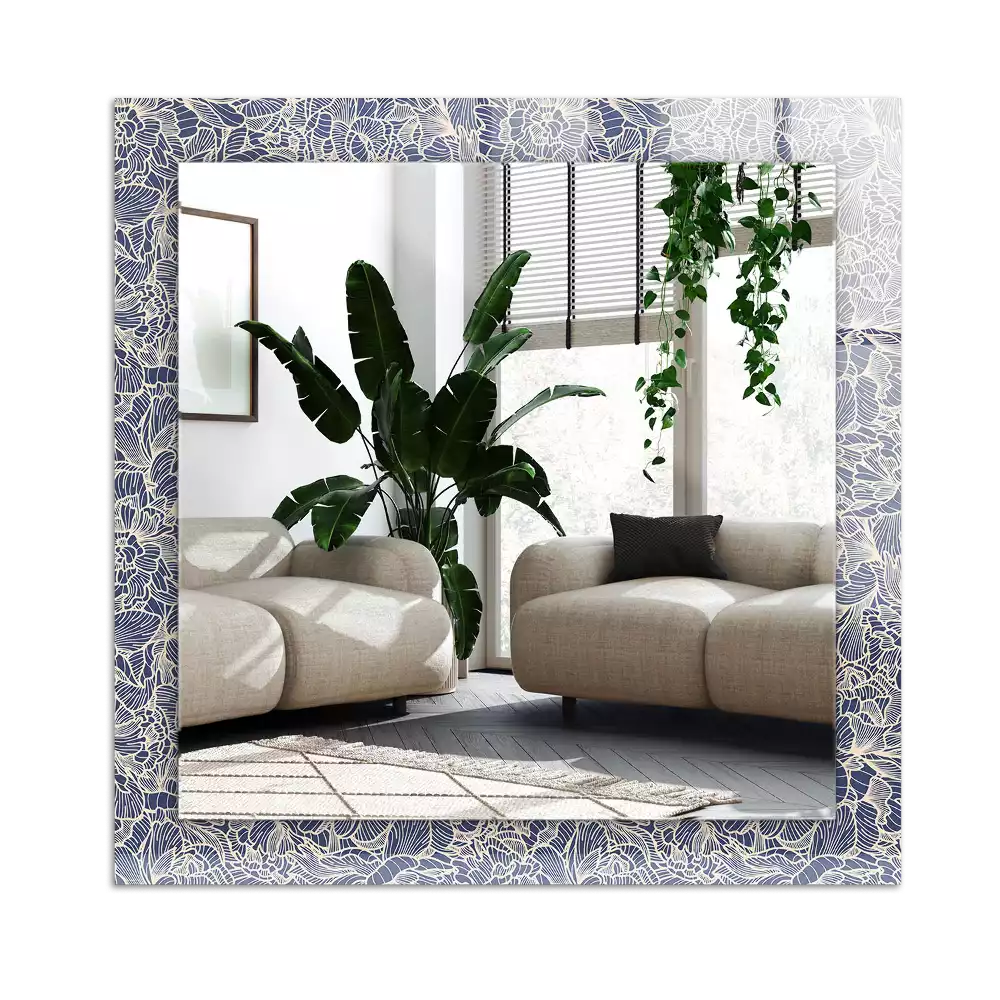 Decorațiuni perete cu oglindă Model floral pentru țesătură