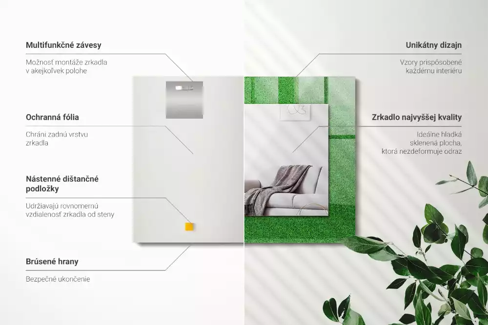 Oglindă imprimată Iarbă verde