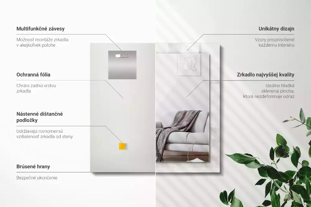 Decorațiuni de perete cu oglinzi Model textură gri