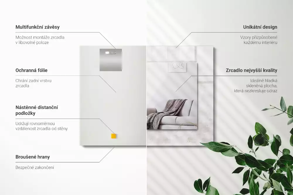 Decorațiuni de perete cu oglinzi Model textură gri