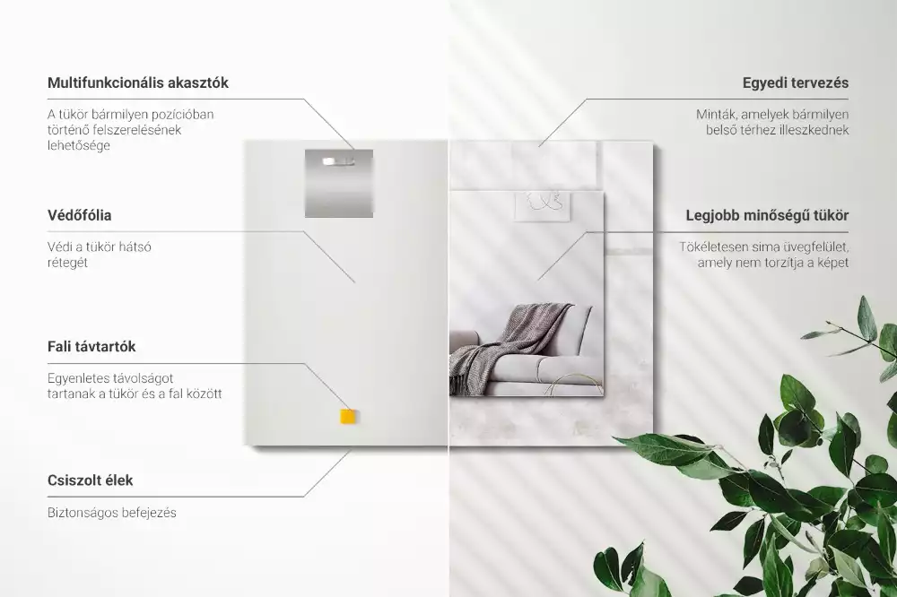 Decorațiuni de perete cu oglinzi Model textură gri