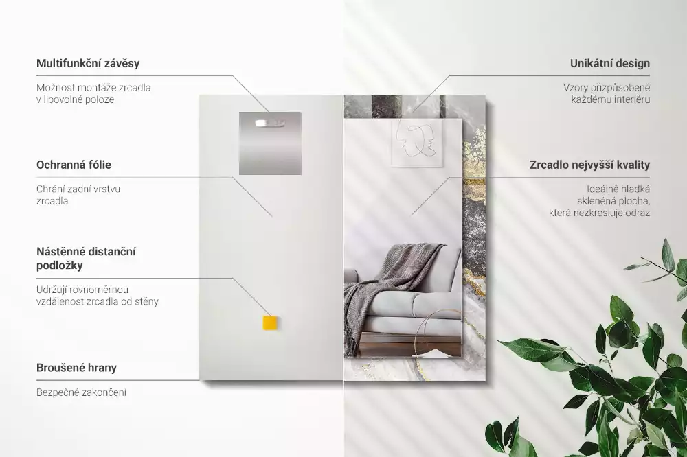 Decorațiuni de perete cu oglinzi Marmură vinișoare abstracție