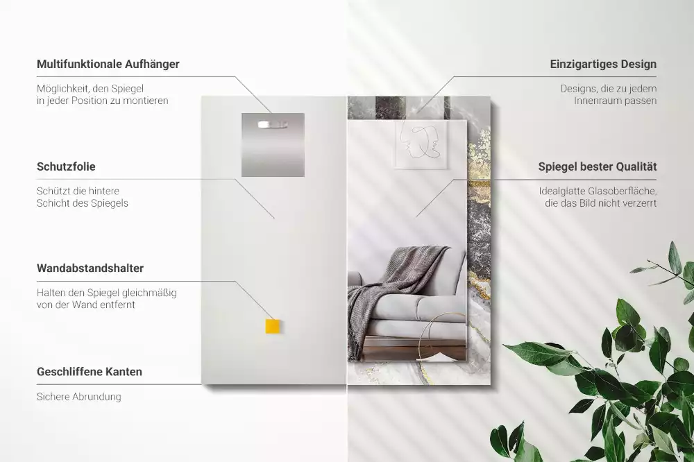 Decorațiuni de perete cu oglinzi Marmură vinișoare abstracție