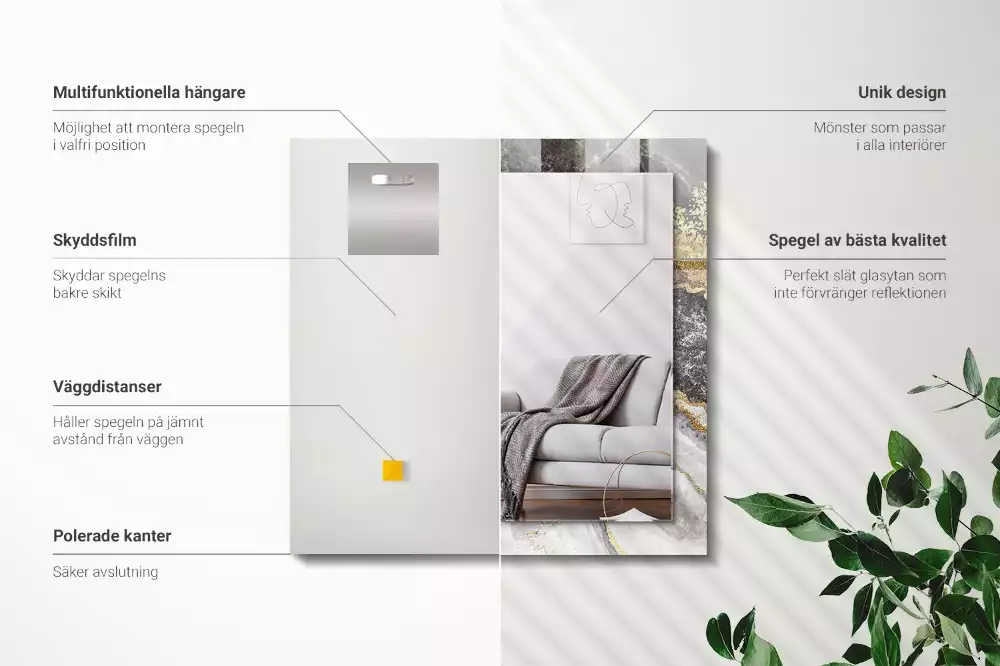 Decorațiuni de perete cu oglinzi Marmură vinișoare abstracție