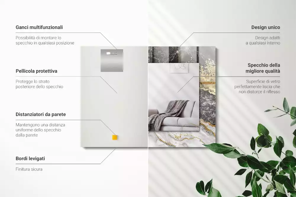 Decorațiuni de perete cu oglinzi Marmură vinișoare abstracție