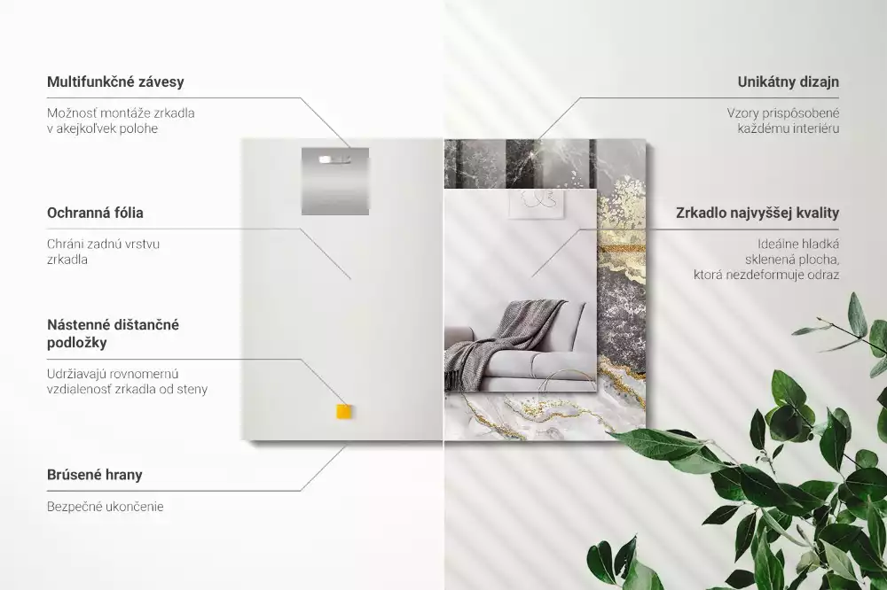 Decorațiuni de perete cu oglinzi Marmură vinișoare abstracție