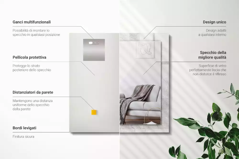 Decorațiuni perete cu oglindă Suprafață de beton crăpată