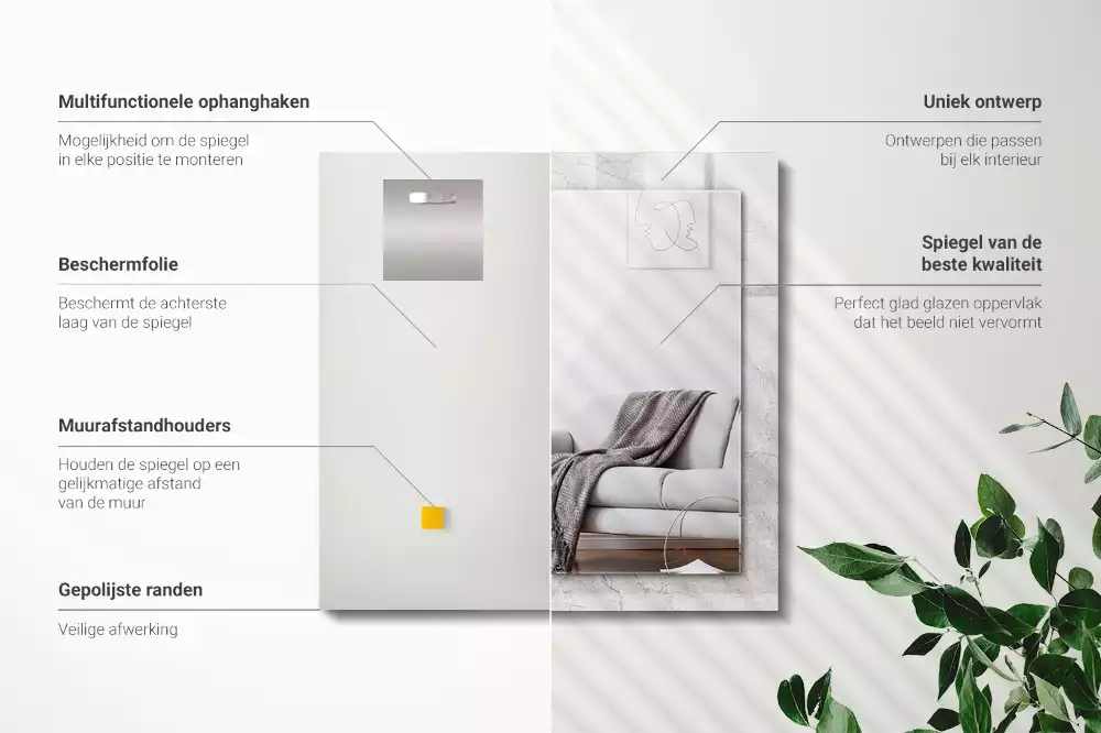 Decorațiuni perete cu oglindă Suprafață de beton crăpată