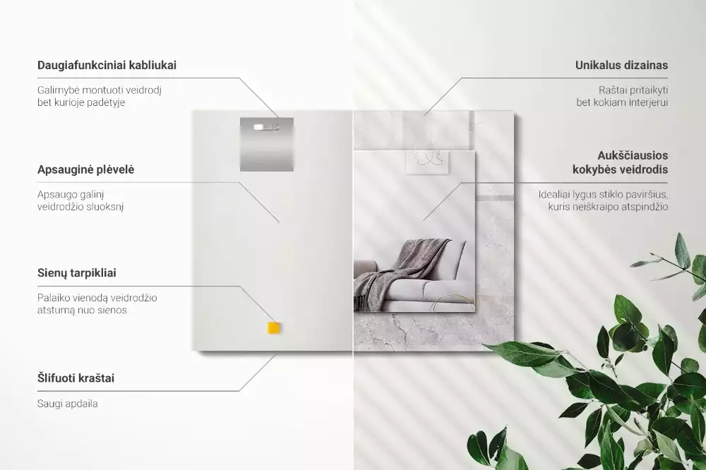 Decorațiuni perete cu oglindă Suprafață de beton crăpată