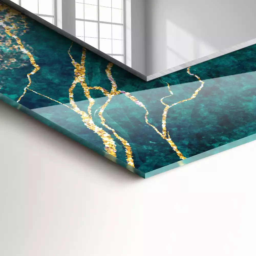 Oglindă imprimată Marmură verde