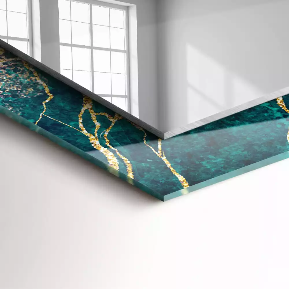 Oglindă imprimată Marmură verde