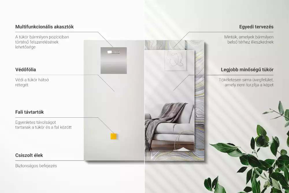 Decorațiuni de perete cu oglinzi Modele abstracte de marmură