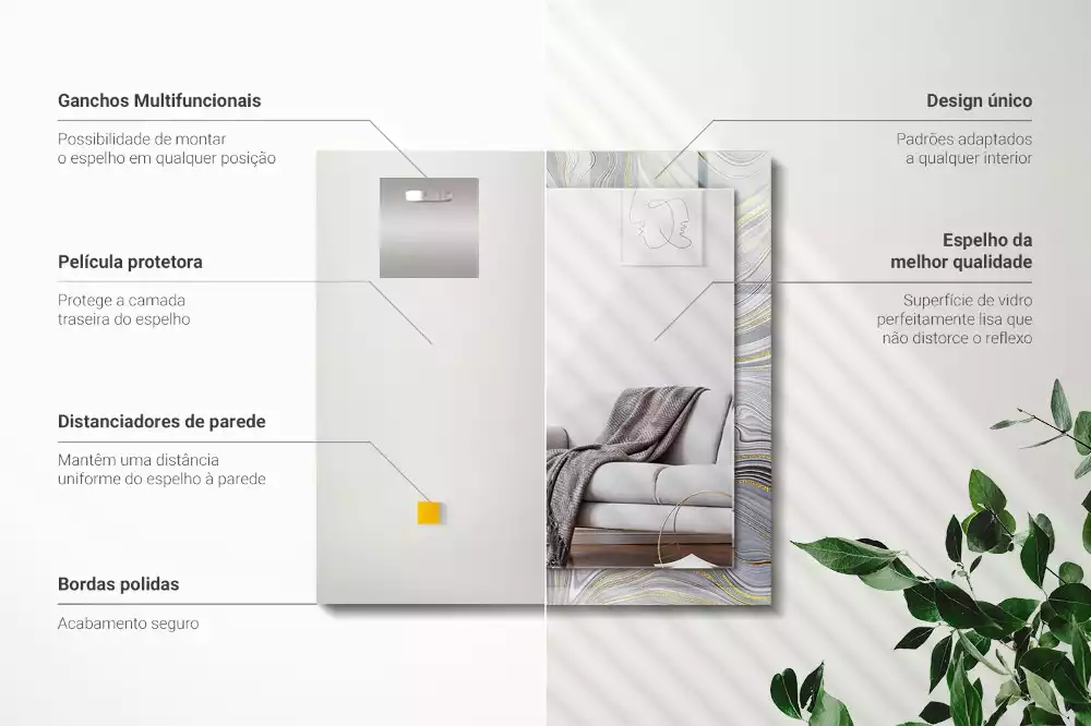 Decorațiuni de perete cu oglinzi Modele abstracte de marmură