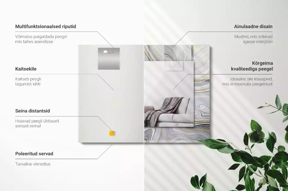 Decorațiuni de perete cu oglinzi Modele abstracte de marmură