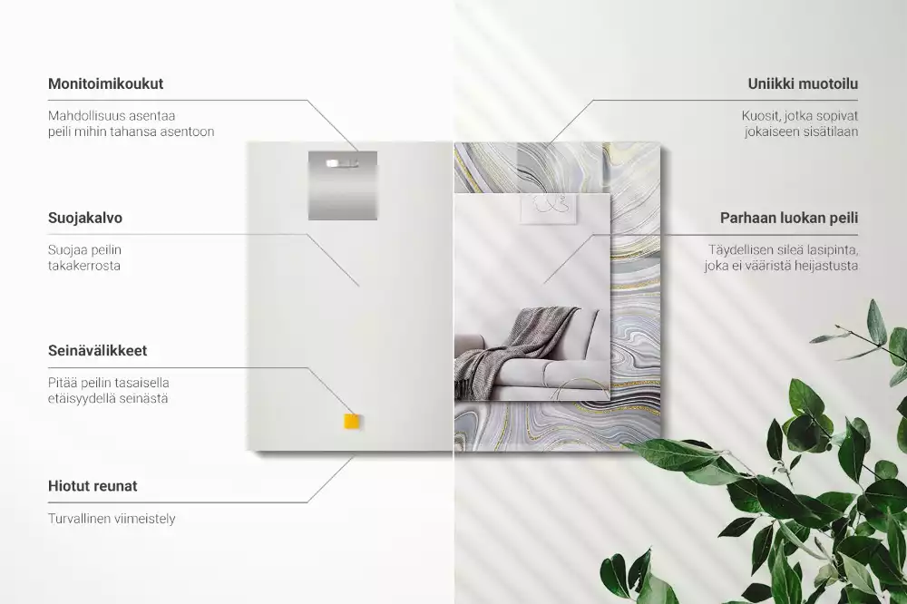 Decorațiuni de perete cu oglinzi Modele abstracte de marmură