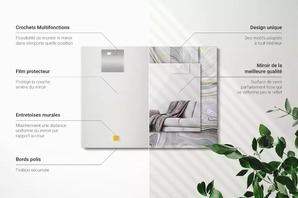 Decorațiuni de perete cu oglinzi Modele abstracte de marmură