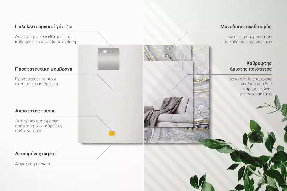 Decorațiuni de perete cu oglinzi Modele abstracte de marmură