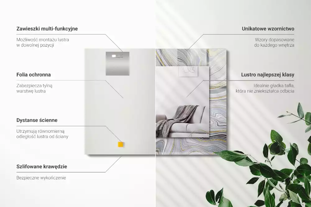 Decorațiuni de perete cu oglinzi Modele abstracte de marmură