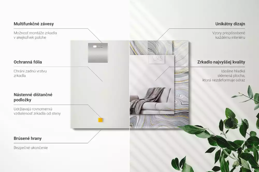 Decorațiuni de perete cu oglinzi Modele abstracte de marmură