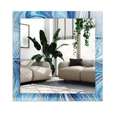 Decorațiuni de perete cu oglinzi Model abstract albastru